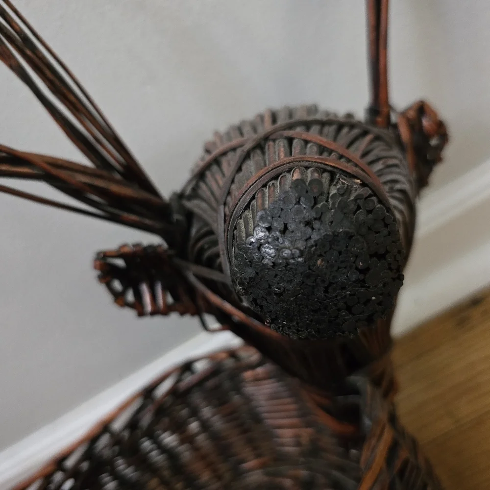 Reindeer Deer Head Woven Rattan Basket Wicker Hunting Country Wedding Christmas